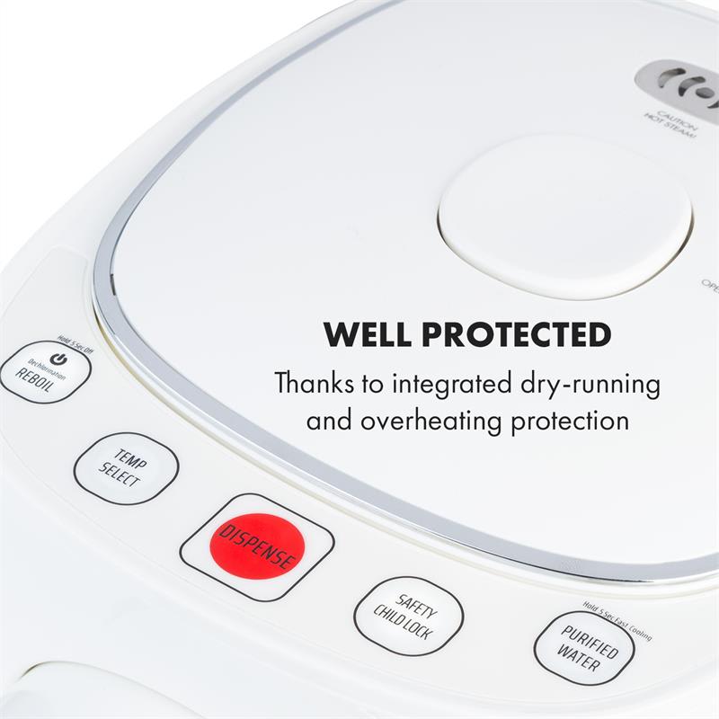 Klarstein Hot Springs, dávkovač horúcej vody, 5 l, 49-95 °C, nádrž na vodu z nehrdzavejúcej ocele – Obrázok 3