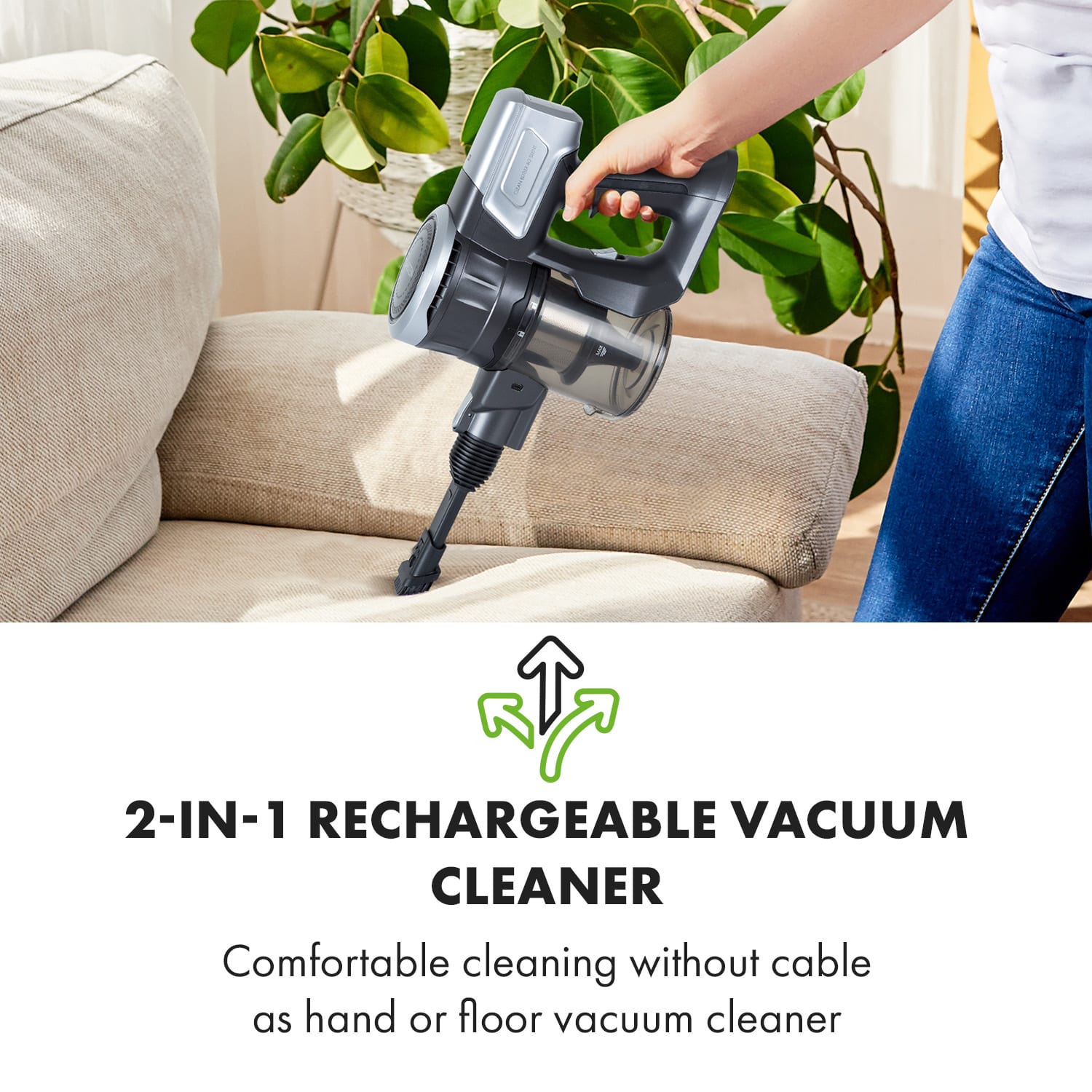 Klarstein Clean Butler 4G Silent, akumulátorový vysávač, 16 kPa, 0,8 l, HEPA10, čierny – Obrázok 4