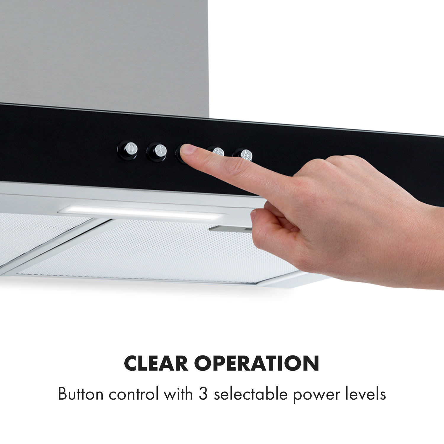 Klarstein Darya, digestor, 60 cm, 310 m³/h, nehrdzavejúca oceľ, strieborný – Obrázok 5