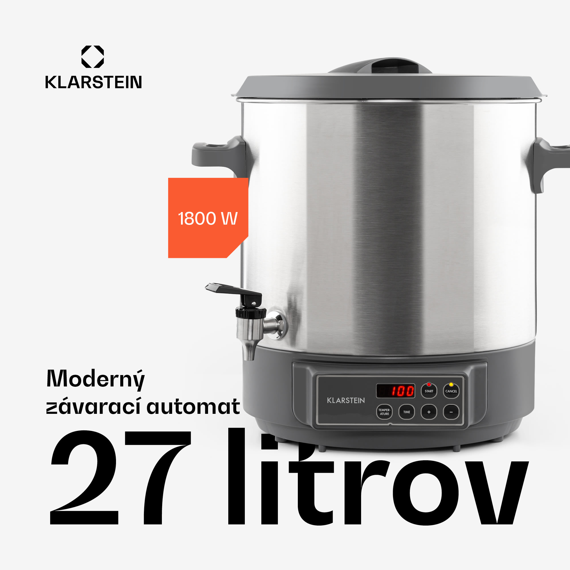 Klarstein Lady Marmalade, zavárací hrniec, dávkovač nápojov, 27 l, 100 °C, 12 h, nehrdzavejúa oceľ – Obrázok 2