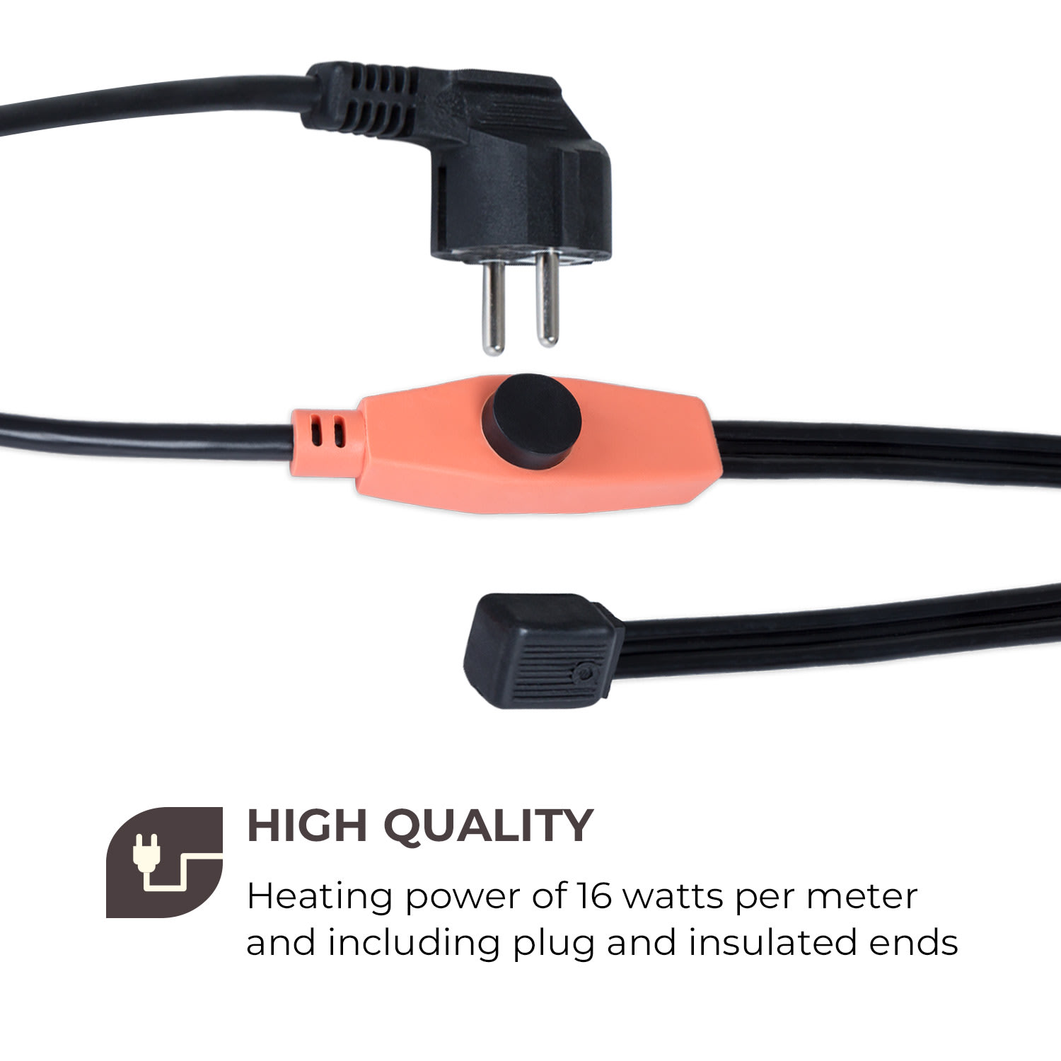 Waldbeck Flow Wire, kábel na ochranu proti zamrznutiu, 4 m, s termostatom, IP68 – Obrázok 4