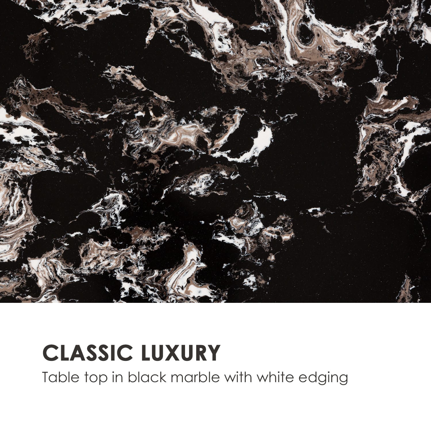 Besoa Black Onyx I, konferenčný stolík, 110 x 42,5 x 55 cm (Š x V x H), mramorový vzhľad, zlatý/čierny – Obrázok 3