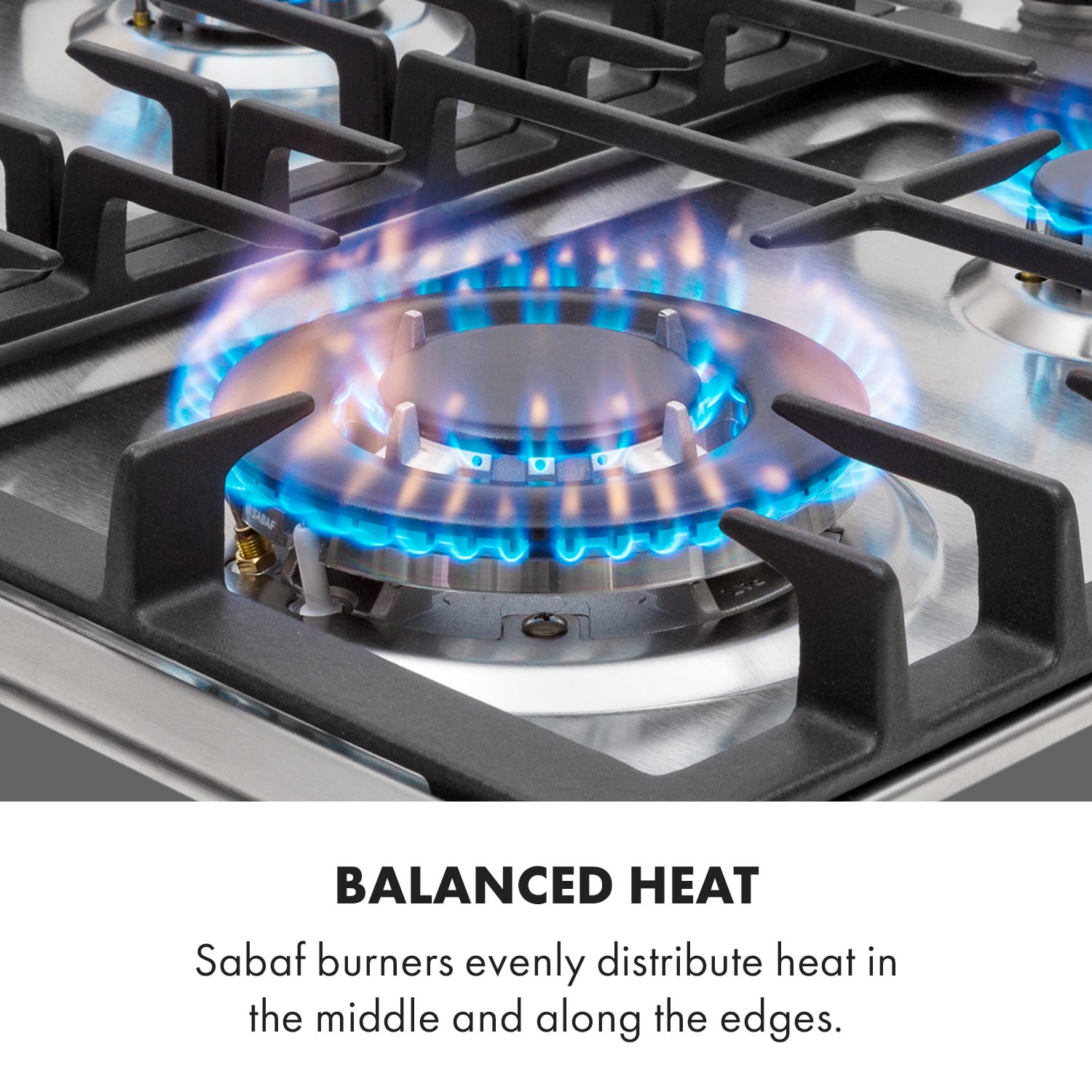 Klarstein Ignito 4 Zonen, plynová varná doska, 4 Sabaf horáky, nehrdzavejúca oceľ, strieborná – Obrázok 3