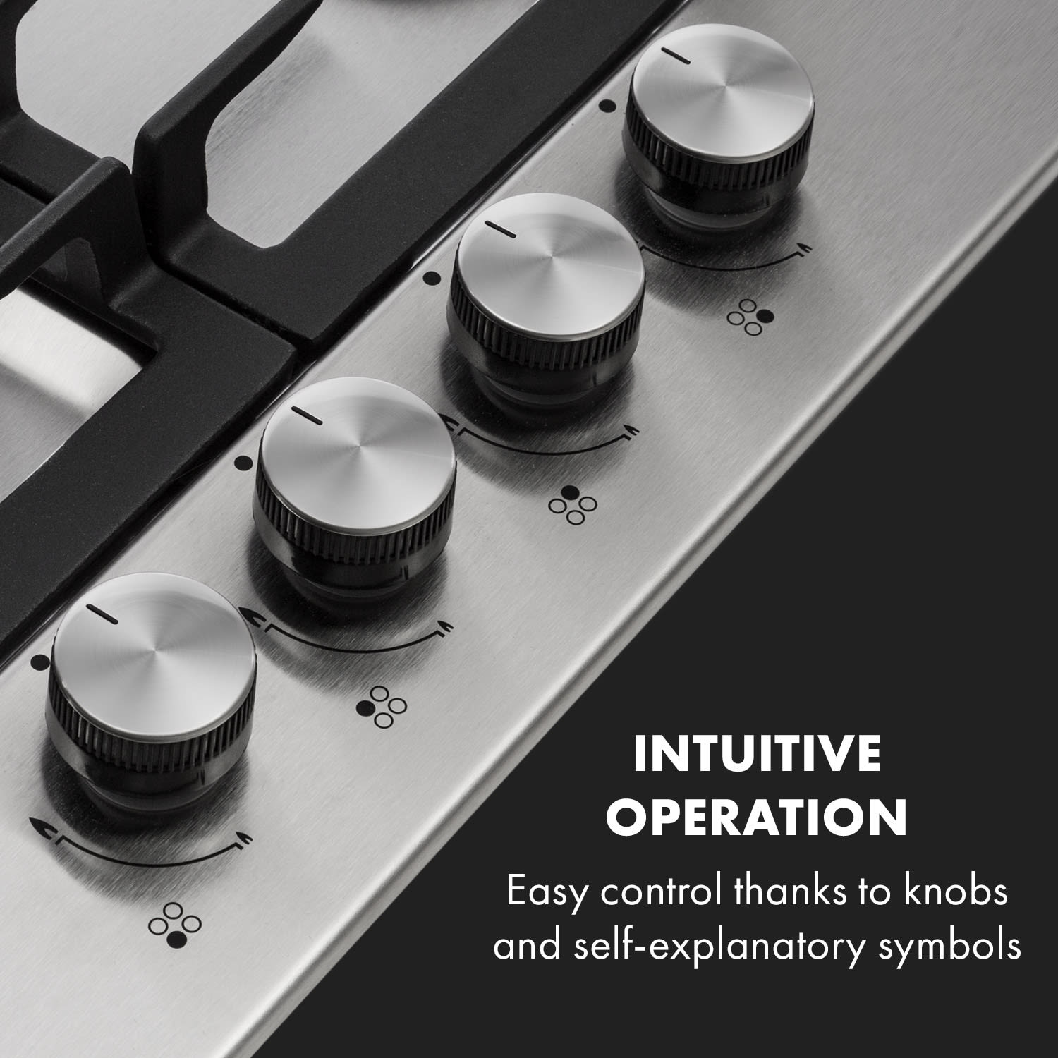 Klarstein Ignito 4 Zonen, plynová varná doska, 4 Sabaf horáky, nehrdzavejúca oceľ, strieborná – Obrázok 4