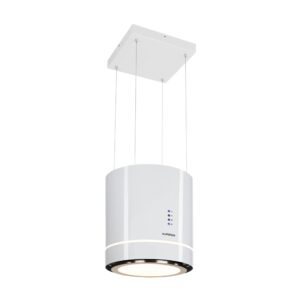 Klarstein Tron Ambience, digestor, 38 cm, ostrovčekový, 540 m³/h, LED, biely