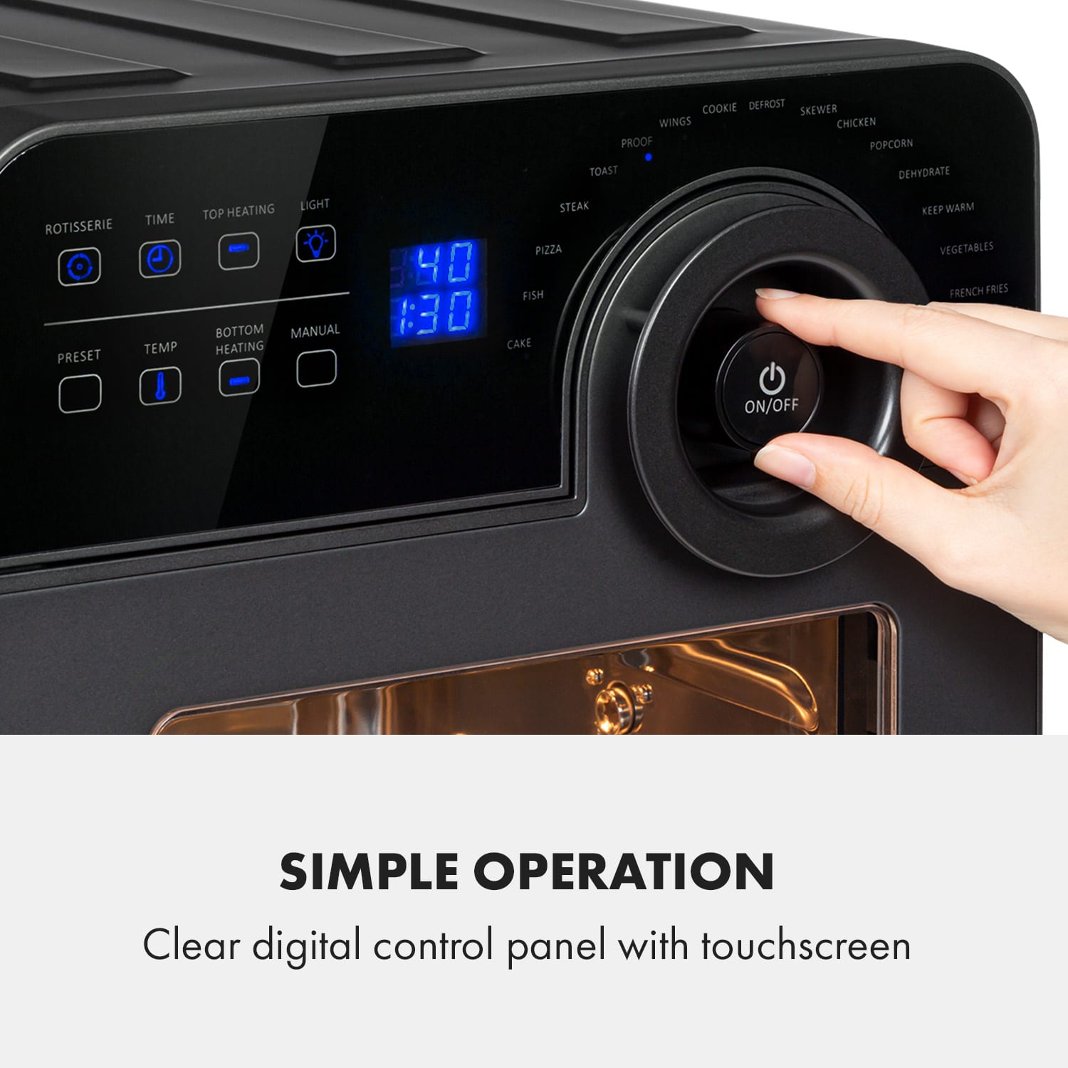 Klarstein AeroVital Cube Chef, teplovzdušná fritéza, 1700 W, 14 l, 16 programov, horný a spodný ohrev – Obrázok 5