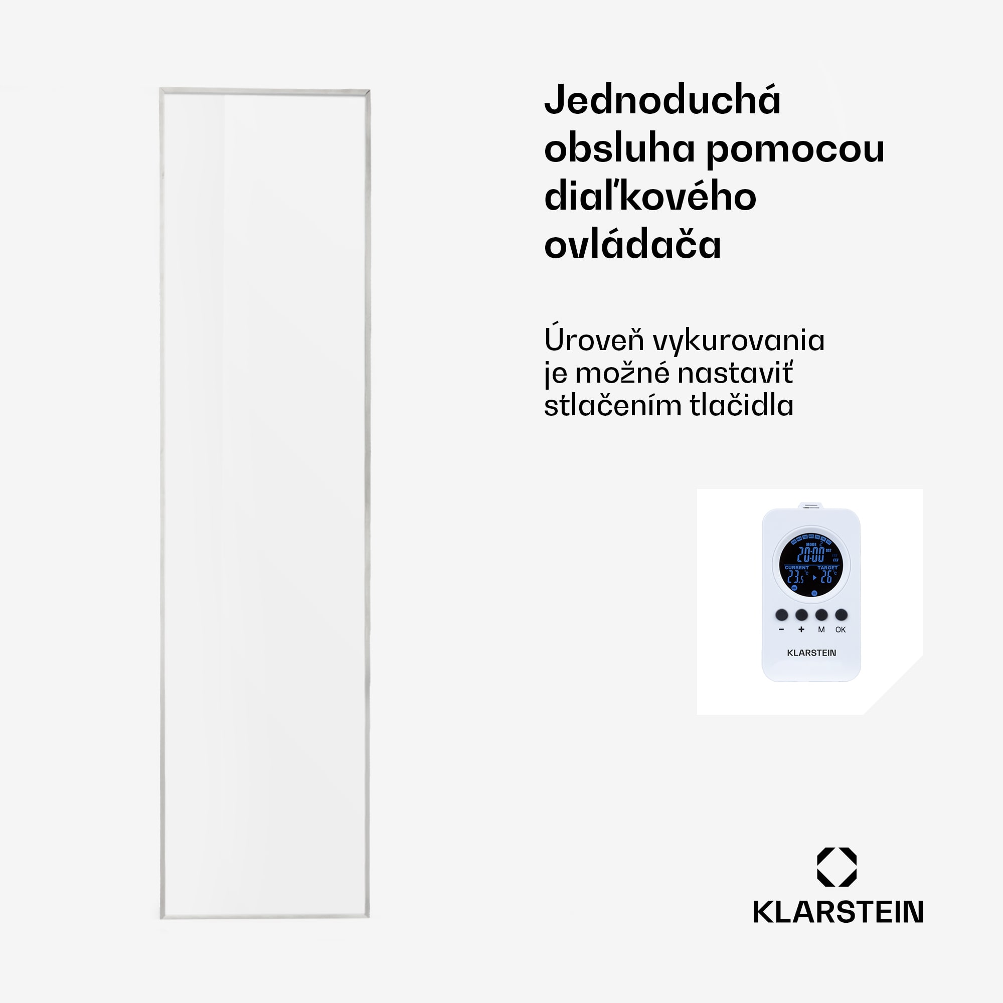 Klarstein Wonderwall Air 36, infračervený ohrievač, 120 x 30 cm, 360 W, nástenná montáž, diaľkový ovládač, biely – Obrázok 4