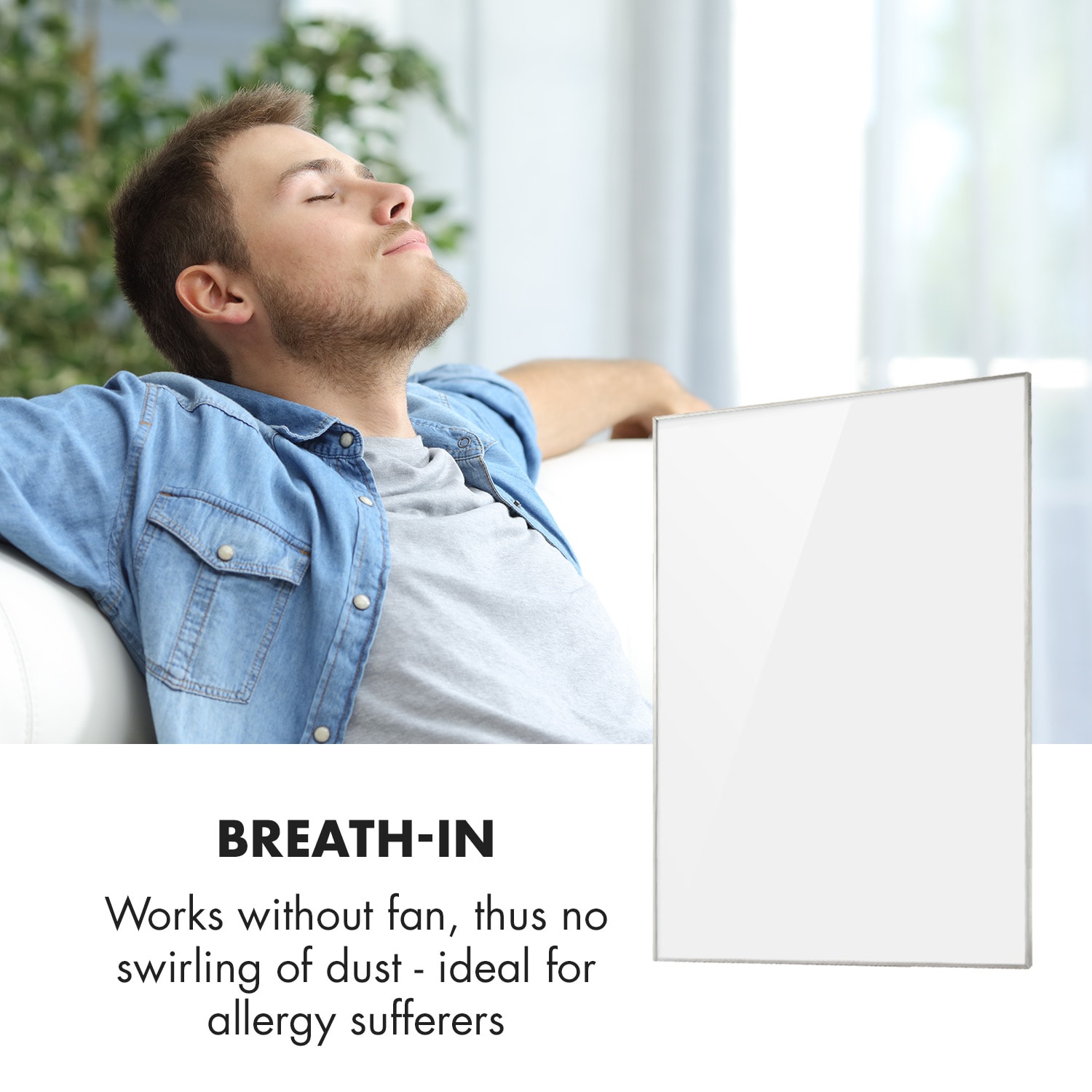 Klarstein Wonderwall Air 96, infračervený ohrievač, 120 x 81 cm, 960 W, nástenná montáž, diaľkový ovládač, biely – Obrázok 5