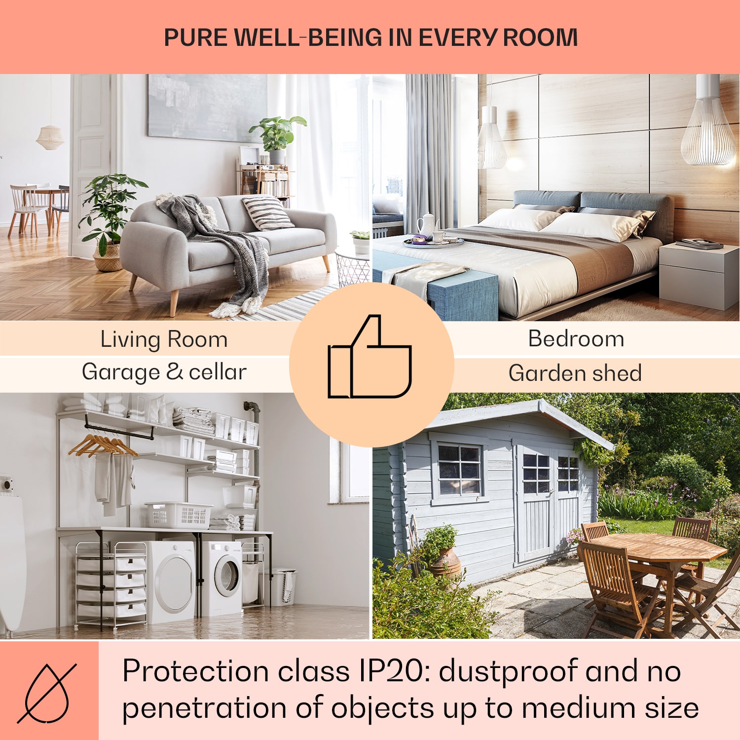 Klarstein Wonderwall Air 120, infračervený ohrievač, 120 x 100 cm, 1200 W, nástenná montáž, diaľkový ovládač, biely – Obrázok 5