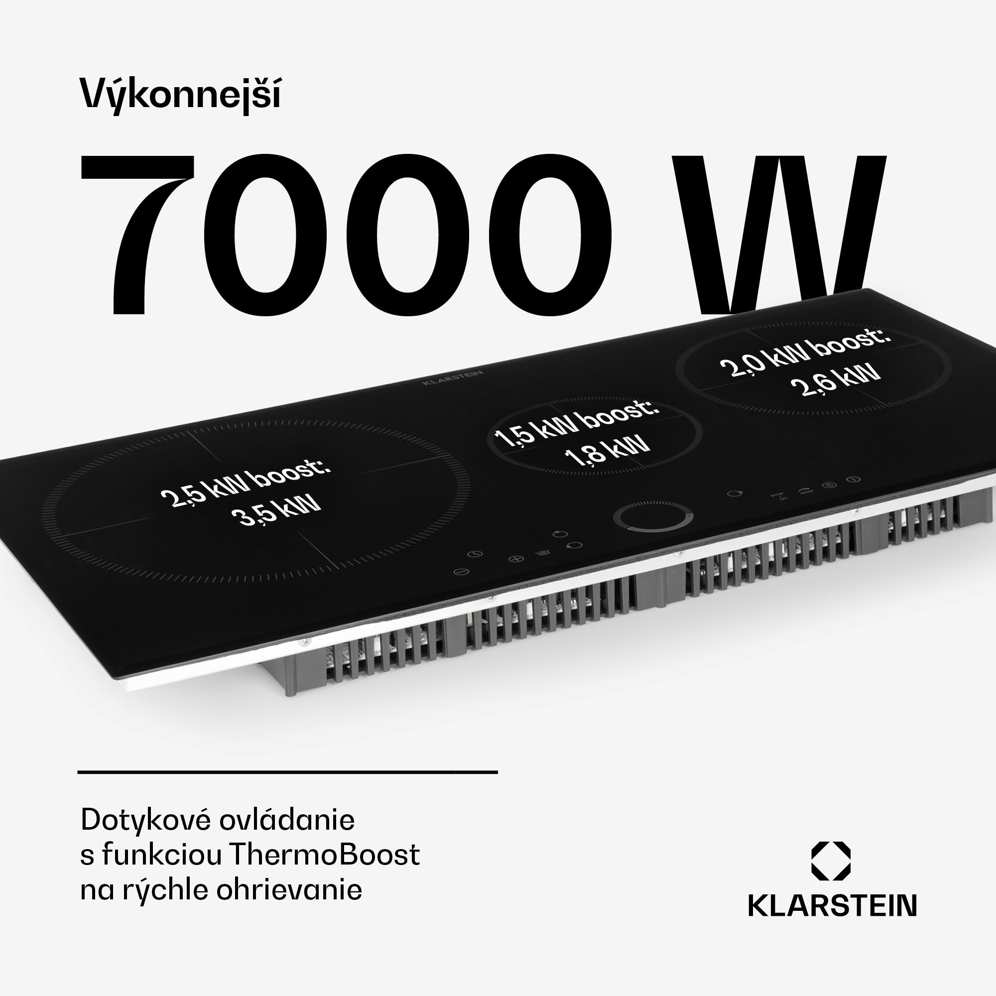 Klarstein Delicatessa 80, vstavaná indukčná varná doska, 7400 W, 3 zóny, sklokeramika – Obrázok 3