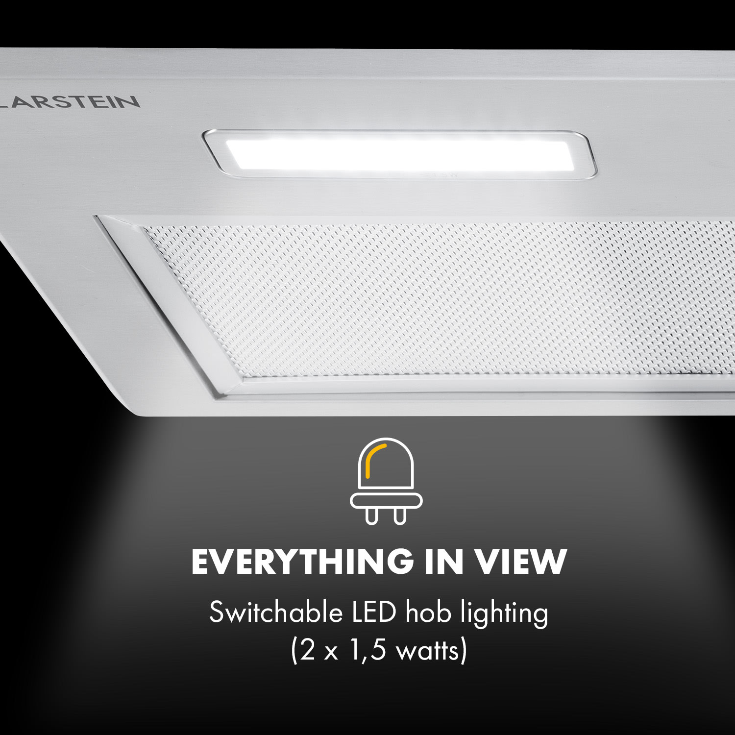Klarstein Simplica, digestor, 70 cm, vstavaný, 400 m³/h, LED, nehrdzavejúca oceľ – Obrázok 5