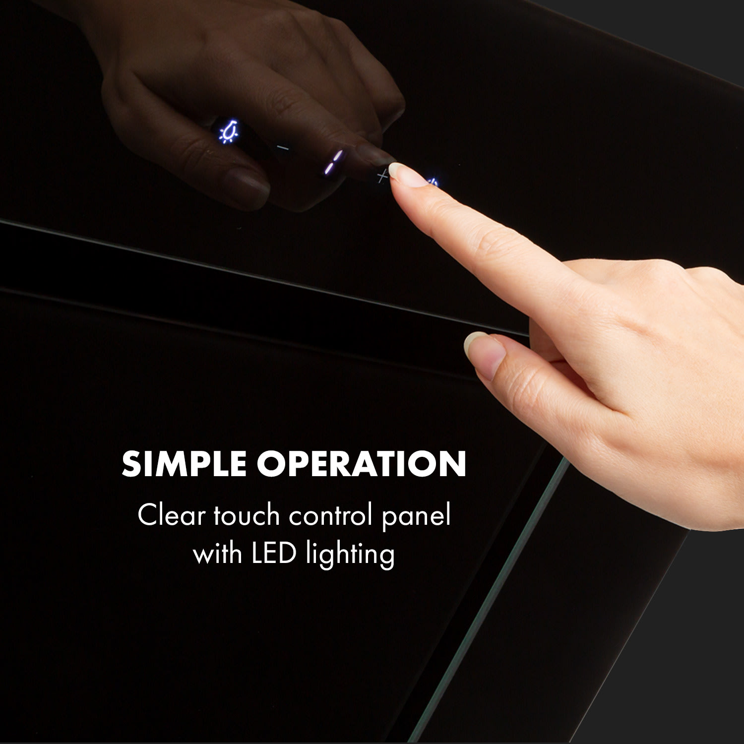 Klarstein Sofia 60, digestor, 60 cm, nástenný, 300 m³/h, dotykové ovládanie, sklenená predná strana, čierny – Obrázok 4