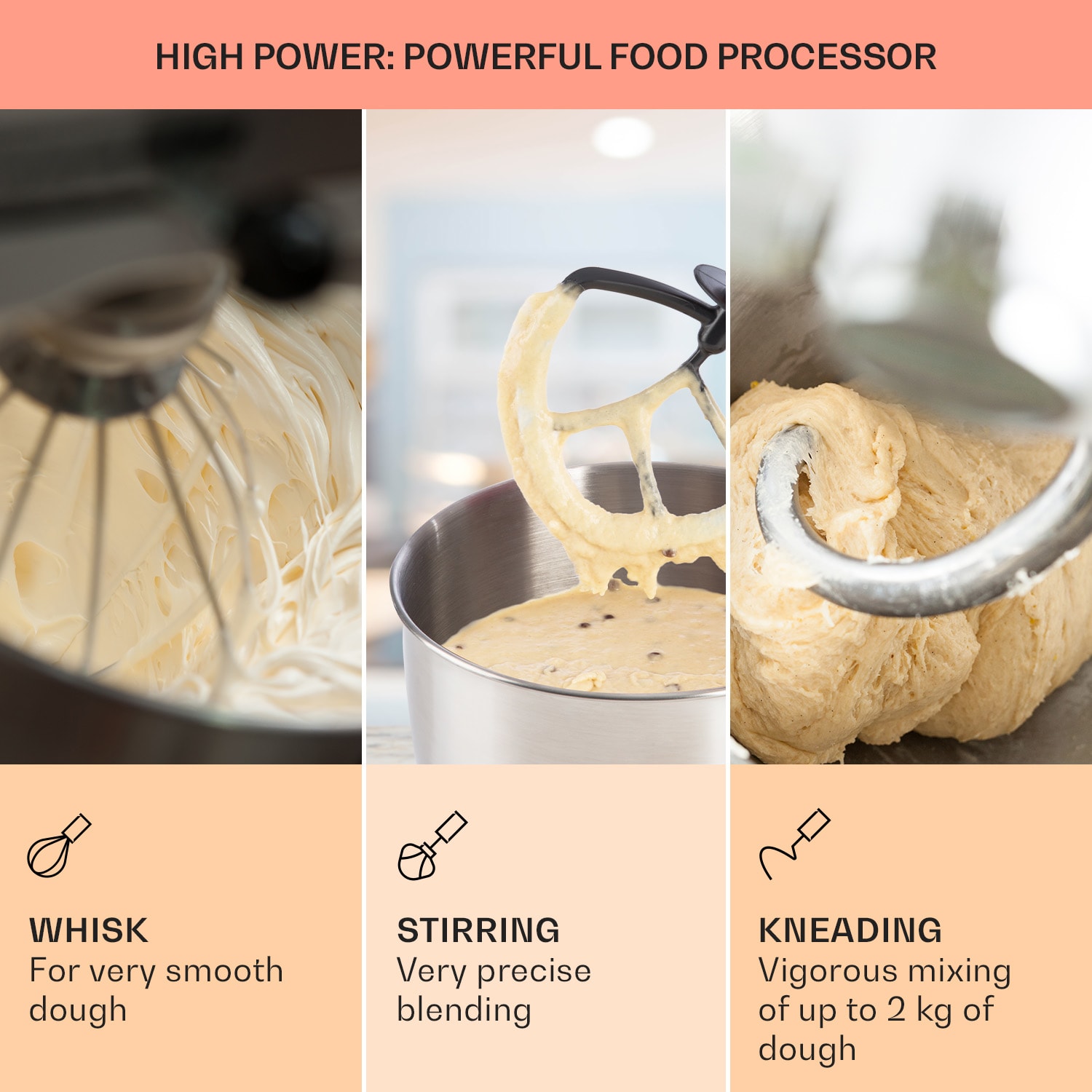 Klarstein Bella Elegance, kuchynský robot, 1800 W, 1,7 PS, 6 stupňov, 5 l – Obrázok 2