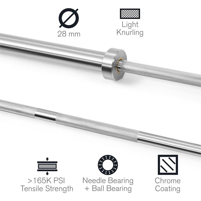 Capital Sports Hybrid Men ECO, obojručná olympijská tyč, 50 mm hriadeľ, 650 kg, oceľ – Obrázok 2