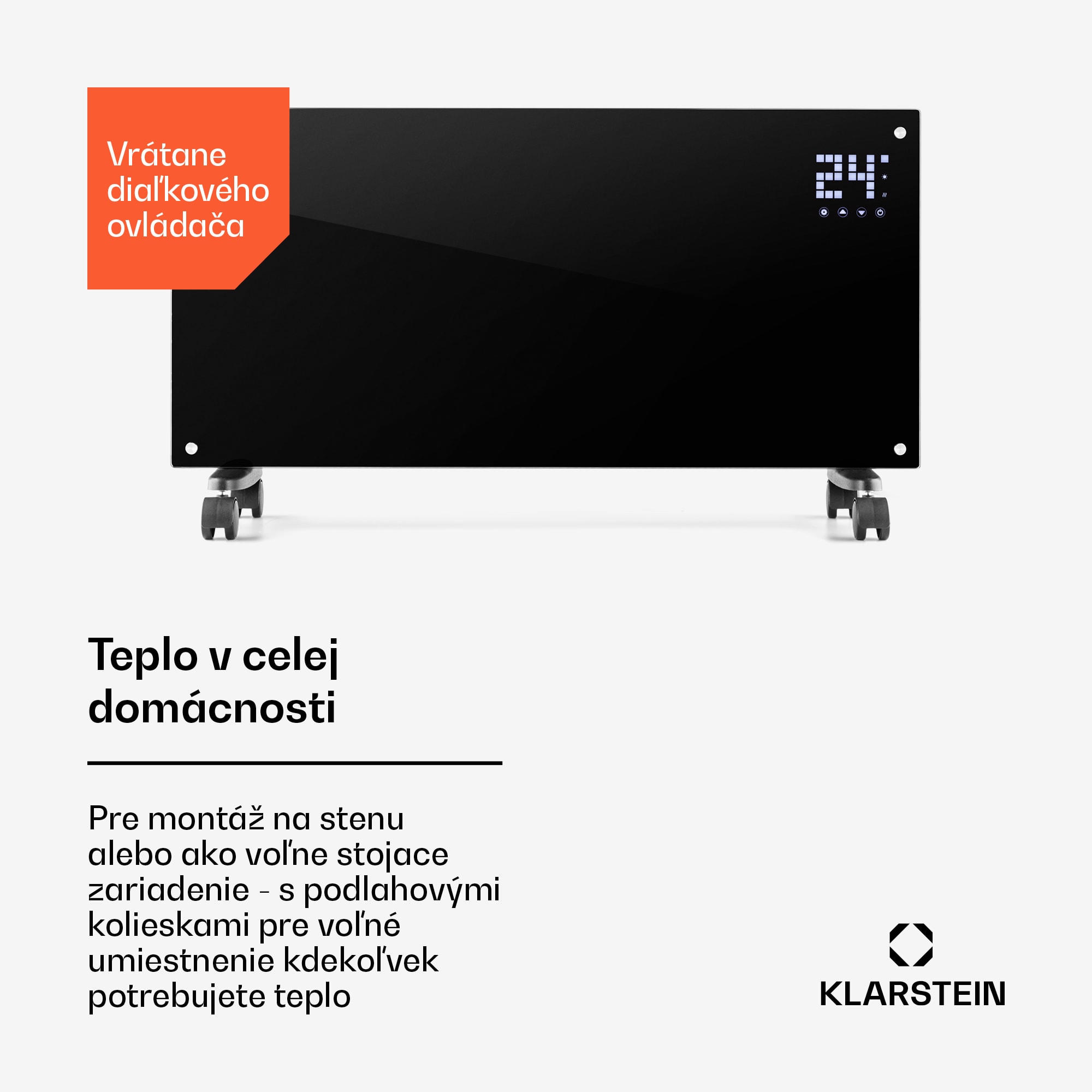 Klarstein Bornholm Smart, konvektor, 2000 W, WiFi, LED displej, časovač, IP24, čierny – Obrázok 5
