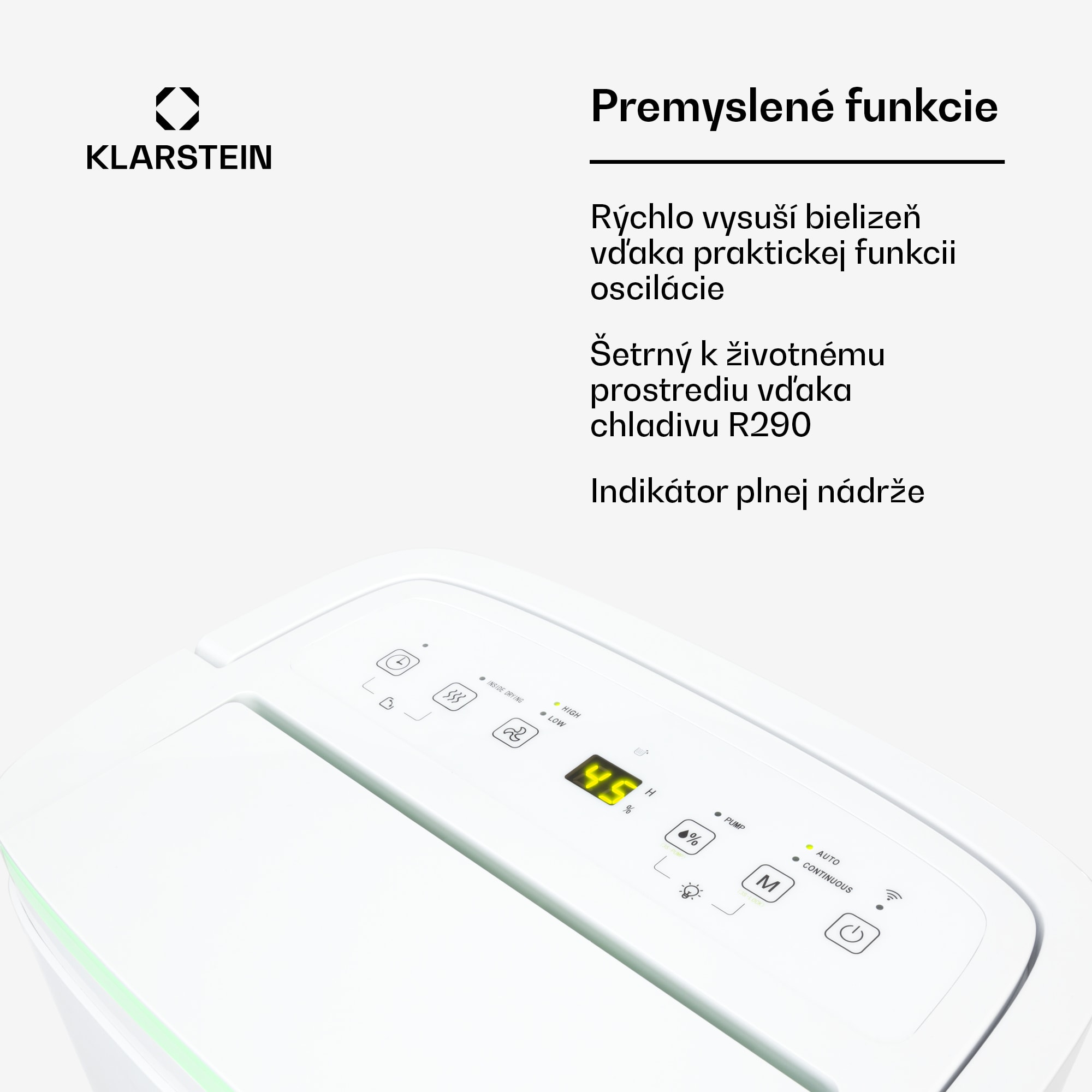 Klarstein DryFy Pro Connect Smart, Odvlhčovač vzduchu, WiFi, Kompresný, 30l/d, 50-60m², Biela – Obrázok 5