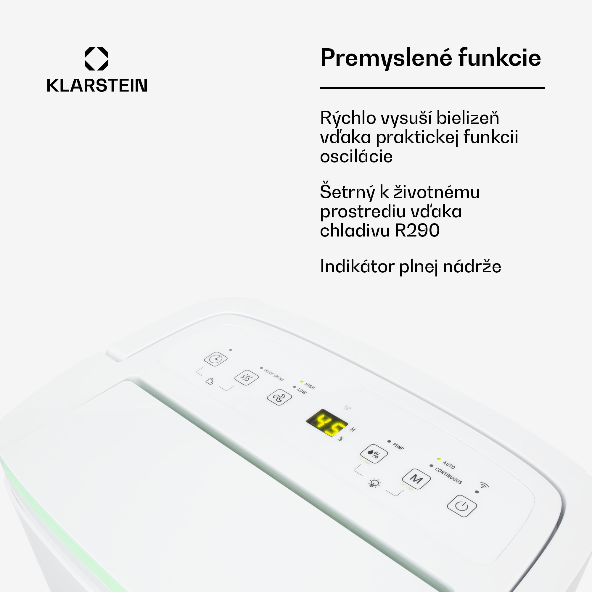 Klarstein DryFy Connect 40 Smart, Odvlhčovač vzduchu, WiFi, Kompresný, 40l/d, 60-70m², Biela – Obrázok 5