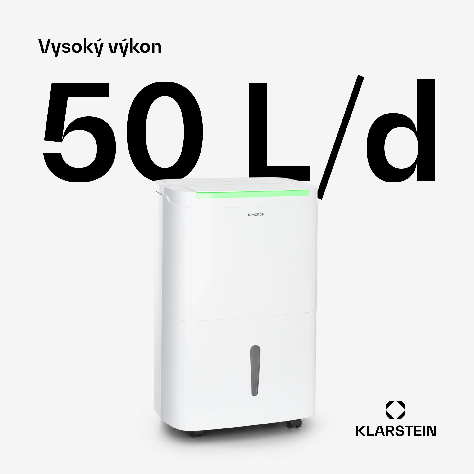 Klarstein DryFy Connect 50 Smart, Odvlhčovač vzduchu, WiFi, Kompresný, 50l / d, 45-55m², Biela – Obrázok 3