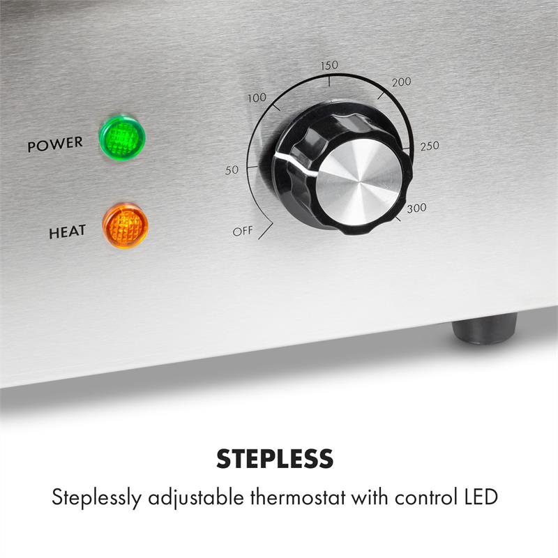 Klarstein Grillmeile 3000G, elektrický gril, 3000 W, grilovacia platňa 54,5 x 35 cm, hladký – Obrázok 2