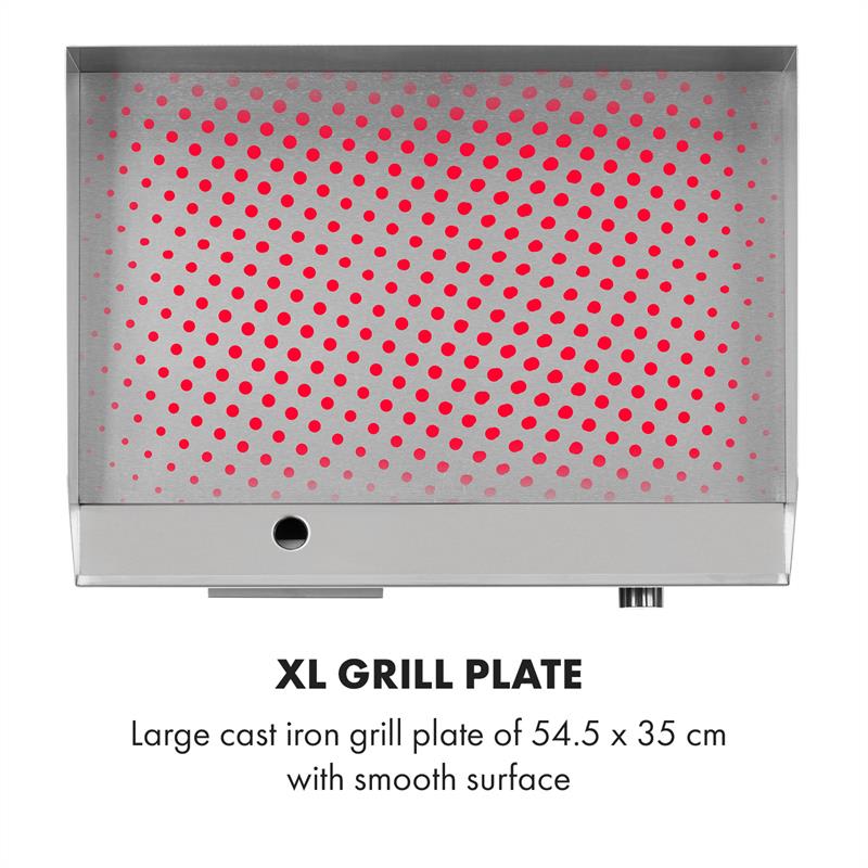 Klarstein Grillmeile 3000G, elektrický gril, 3000 W, grilovacia platňa 54,5 x 35 cm, hladký – Obrázok 3