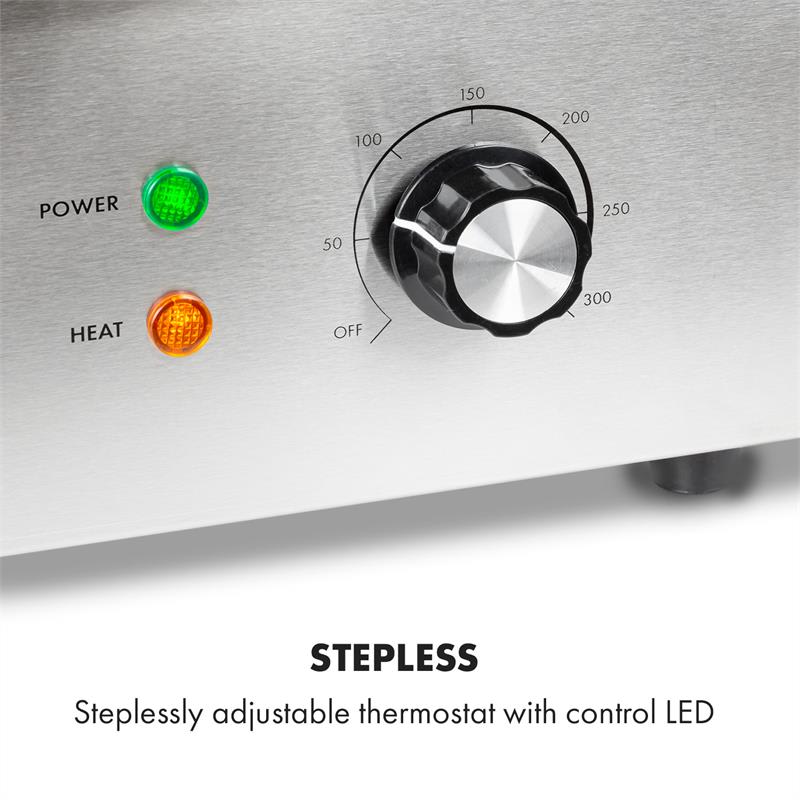 Klarstein Grillmeile 3000GR, elektrický gril, 3000 W, grilovacia platňa 54,5 x 35 cm, hladký/rebrovaný – Obrázok 3