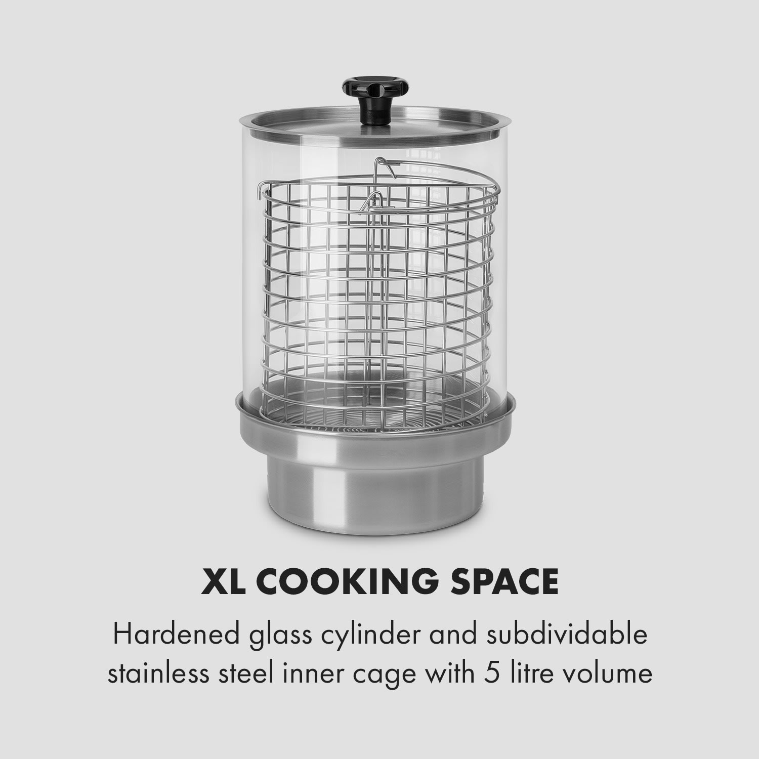 Klarstein Wurstfabrik 600, hotdogovač, 600 W, 5 l, 30 – 100 °C, sklo, nehrdzavejúca oceľ – Obrázok 4