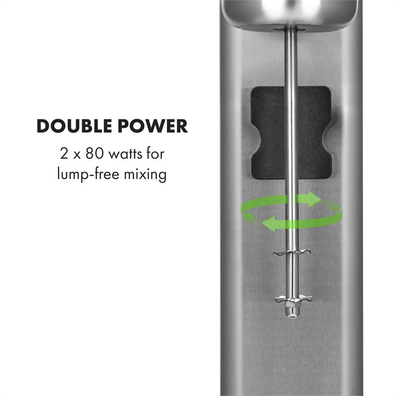 Klarstein Kraftpaket II, dvojitý mixér na mliečne kokteily, proteínové kokteily, 160 W, nehrdzavejúca oceľ – Obrázok 3