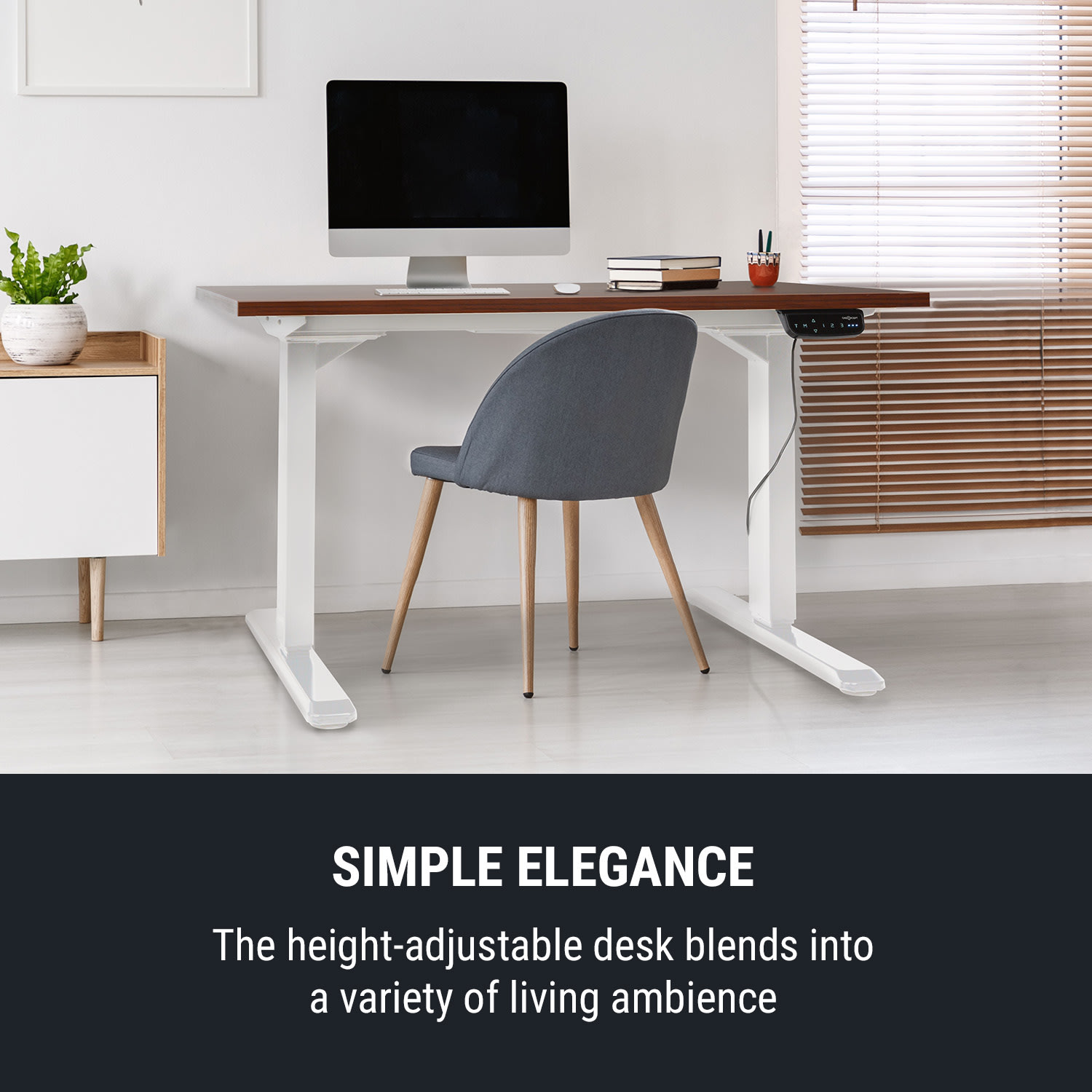 OneConcept Multidesk Comfort, výškovo nastaviteľný písací stôl, elektrický, výška 62 – 128 cm, biely – Obrázok 2