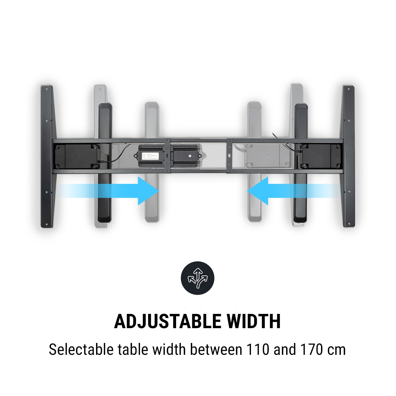 OneConcept Multidesk Comfort, výškovo nastaviteľný písací stôl, elektrický, čierny – Obrázok 5