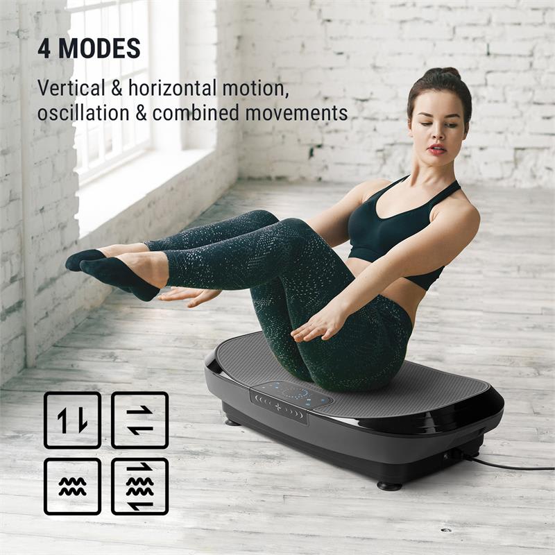 KLARFIT VIBE 4DX Pro, vibračná plošina, 300 W, 4 režimy, 4DX TripleMotor, sivá, čierna – Obrázok 3