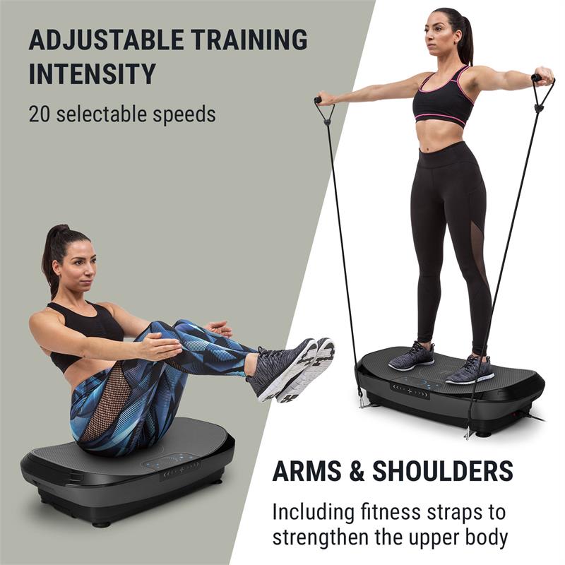 KLARFIT VIBE 4DX Pro, vibračná plošina, 300 W, 4 režimy, 4DX TripleMotor, sivá, čierna – Obrázok 5