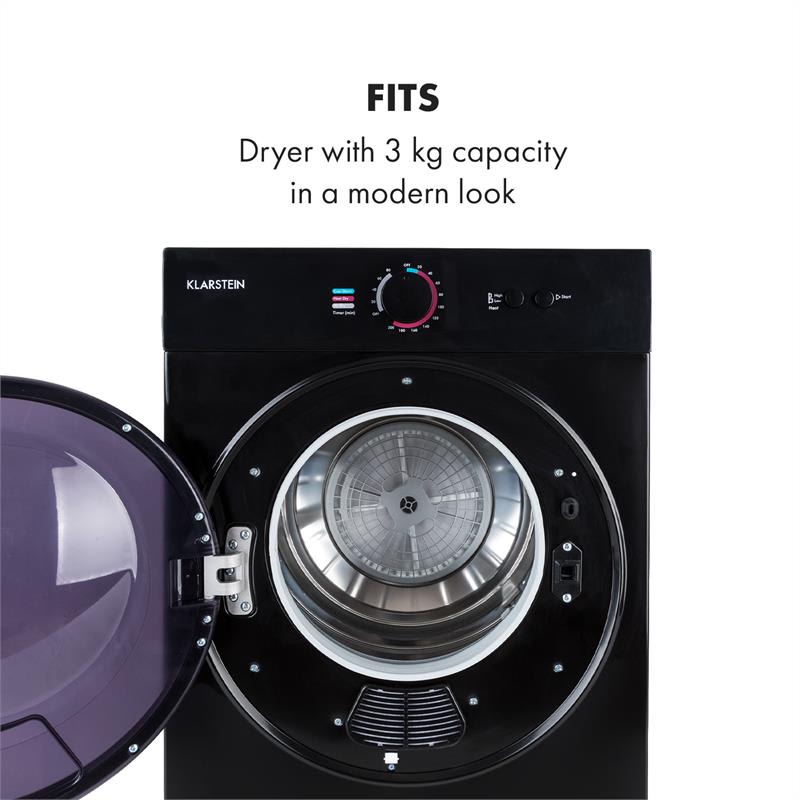 Klarstein Jet Set, sušička bielizne, 1020 W, energetická trieda C, 3 kg, 50 cm, čierna – Obrázok 5