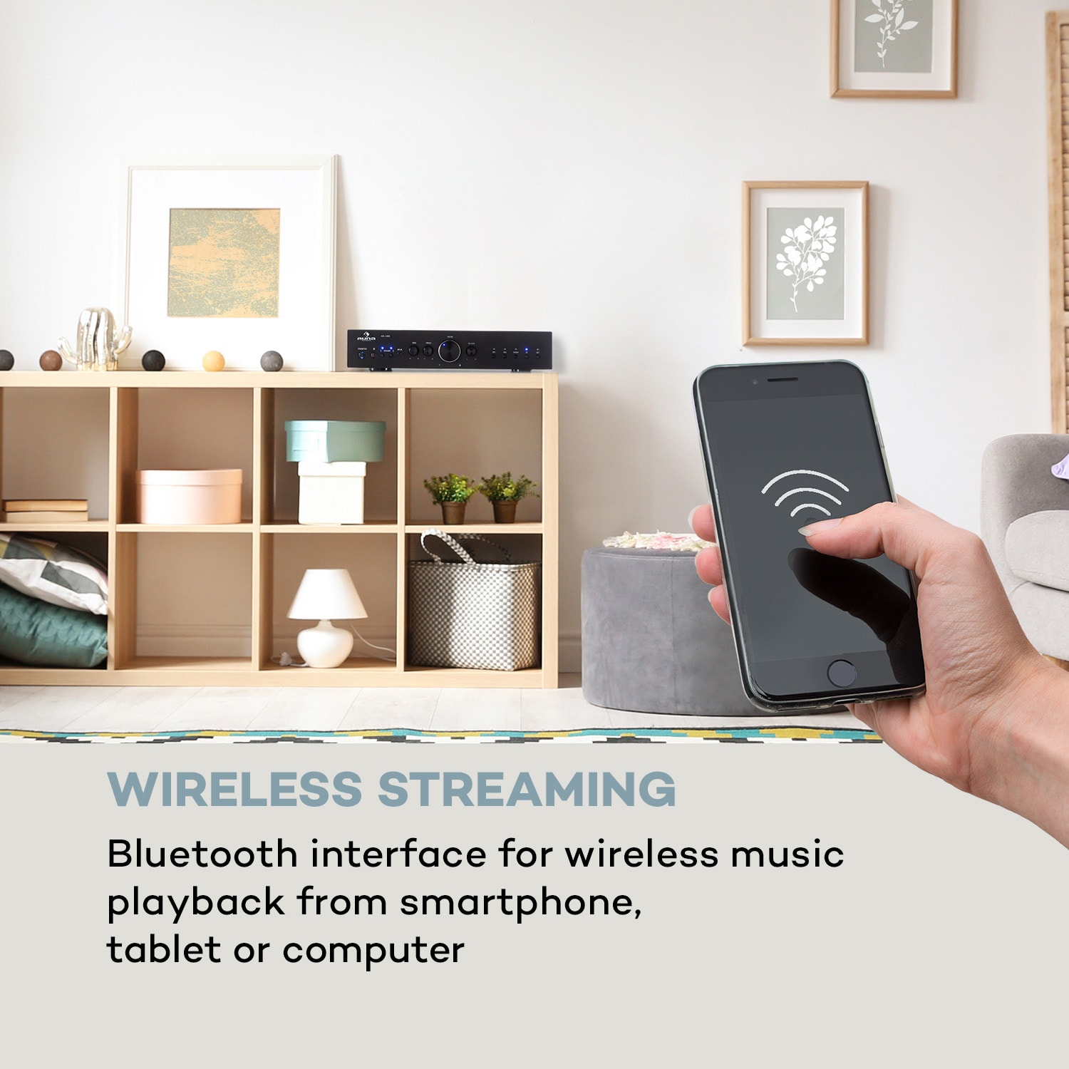 Auna AV2-CD608BT, HiFi stereo zosilňovač, 4 x 100 W RMS, BT, digitálny optický vstup, čierny – Obrázok 4