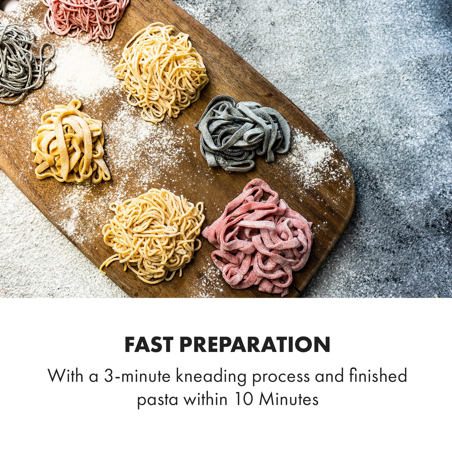 Klarstein Pastamania, zriadenie na výrobu cestovín, 260 W, 7 nadstavcov, 500 g, 60 dB, LED – Obrázok 5