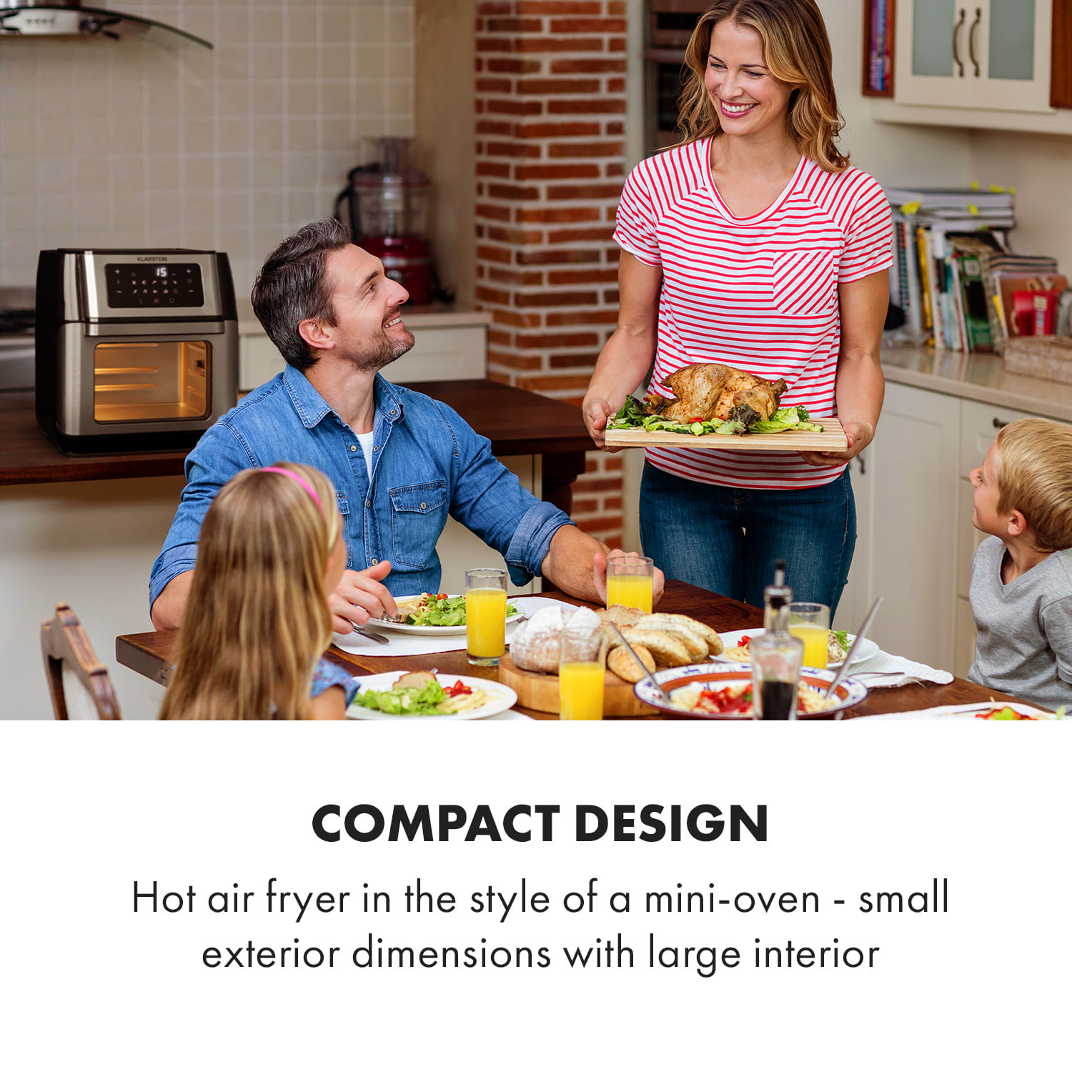 Klarstein AeroVital Fry, teplovzdušná fritéza, 1500 W, 10 l, 9 programov, čierna/strieborná – Obrázok 2