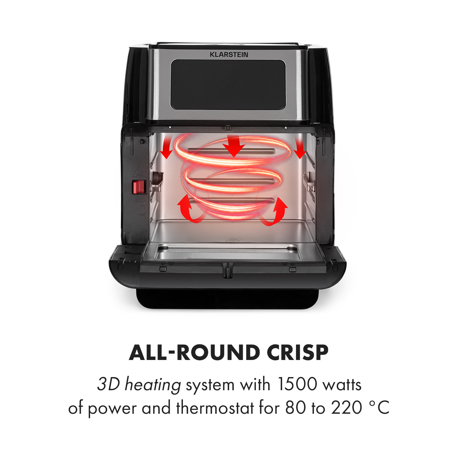 Klarstein AeroVital Fry, teplovzdušná fritéza, 1500 W, 10 l, 9 programov, čierna/strieborná – Obrázok 3