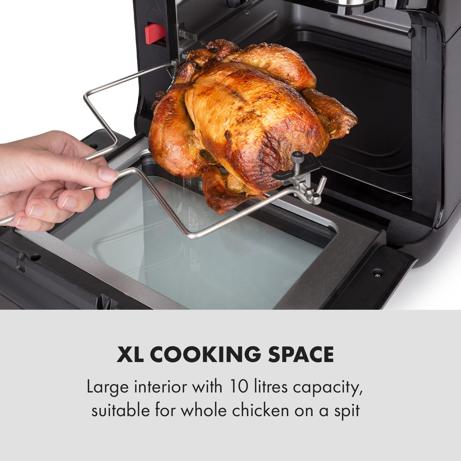 Klarstein AeroVital Fry, teplovzdušná fritéza, 1500 W, 10 l, 9 programov, čierna/strieborná – Obrázok 4