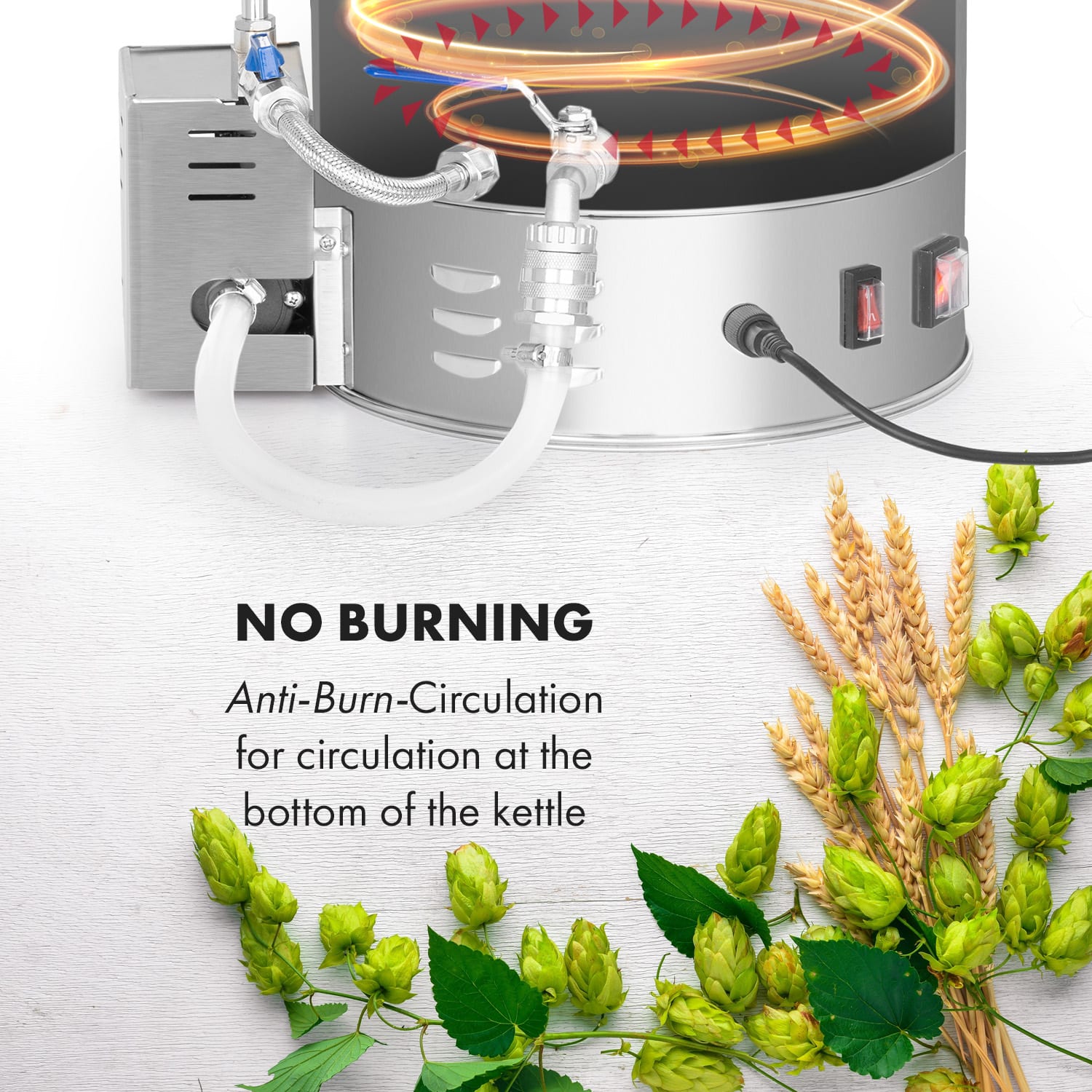 Klarstein Brauheld Pro, sladový kotol, 30 l, 2500 W, 30 – 100 °C, obehové čerpadlo, nehrdzavejúca oceľ – Obrázok 5