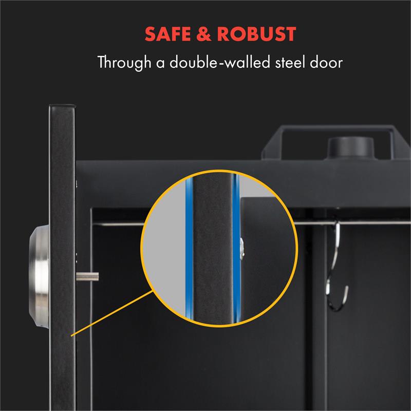 Klarstein Flintstone, udiareň, udiarenská pec, 1600 W, teplomer, ušľachtilá oceľ, čierna – Obrázok 4