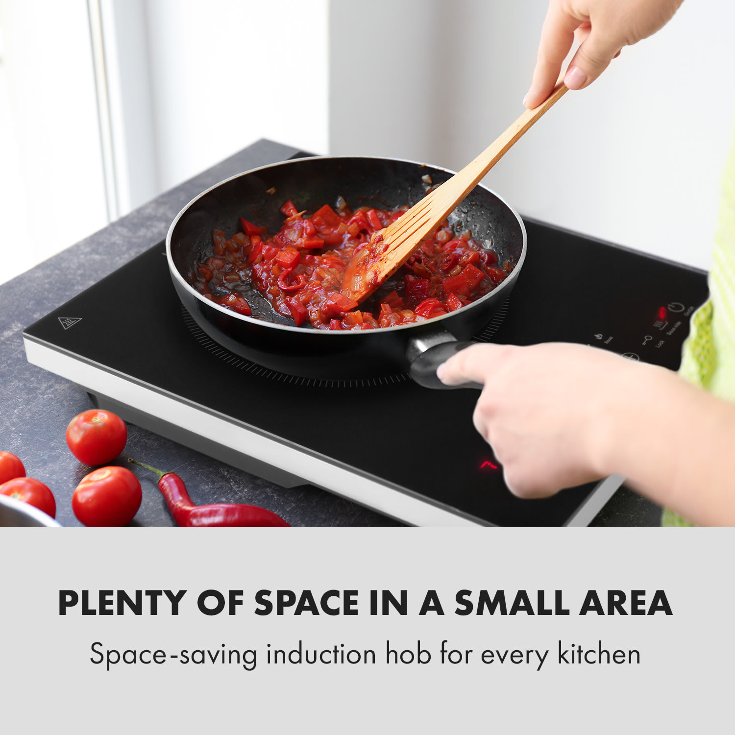 Klarstein Cook n Roll, indukčná varná doska, 2000 W, 3h časovač, 10 úrovní výkonu, čierna – Obrázok 4