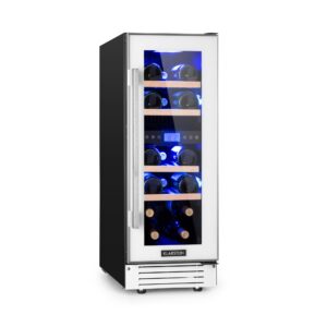 Klarstein Vinovilla 17, dvojzónová vinotéka, 53 l, 17 fliaš, 3-farebné LED osvetlenie, biela