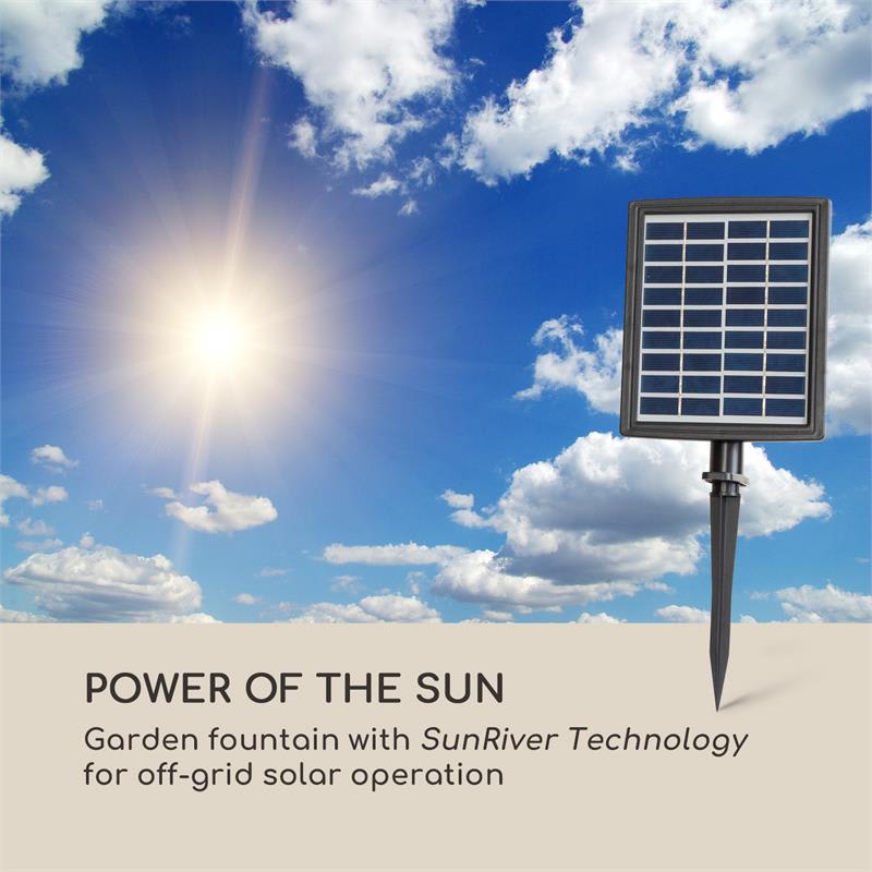 Blumfeldt Mantua, kaskádová fontána, solárna fontána, záhradná fontána, 4 úrovne, akumulátorová prevádzka – Obrázok 2