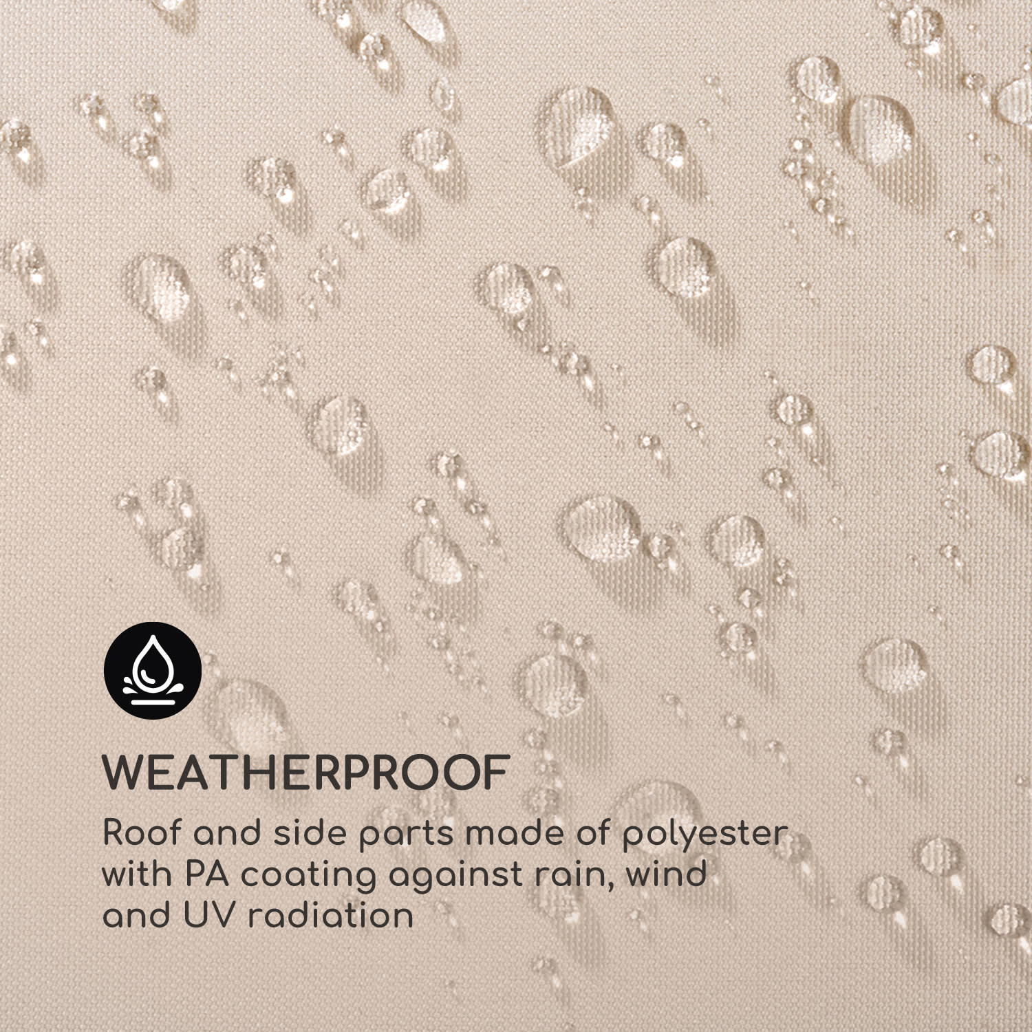 Blumfeldt Mondo, záhradný altánok, párty stan, 295 x 262 x 295 cm, oceľ, polyester, béžový – Obrázok 5