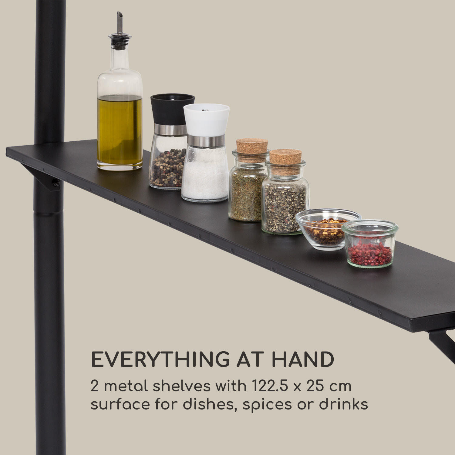 Blumfeldt Steakhouse Wings, altánok, 244 x 260 x 152 cm, 160 g/m², polyester, oceľ, béžový – Obrázok 5