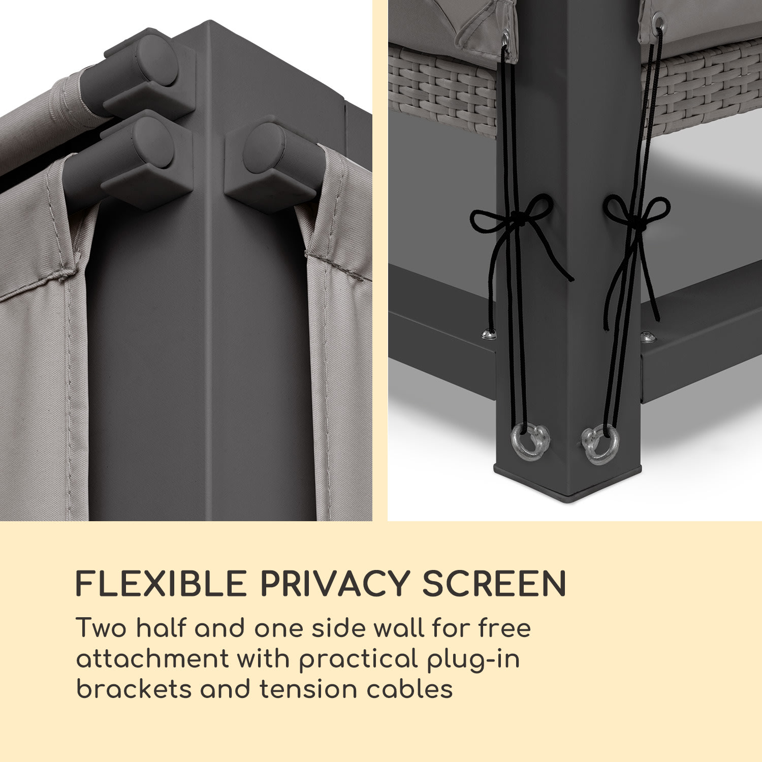 Blumfeldt Havana & Lounge-Set, pergola & lounge-set, 270 x 230 x 270 cm, 4 dvojsedadlá, sivá – Obrázok 4