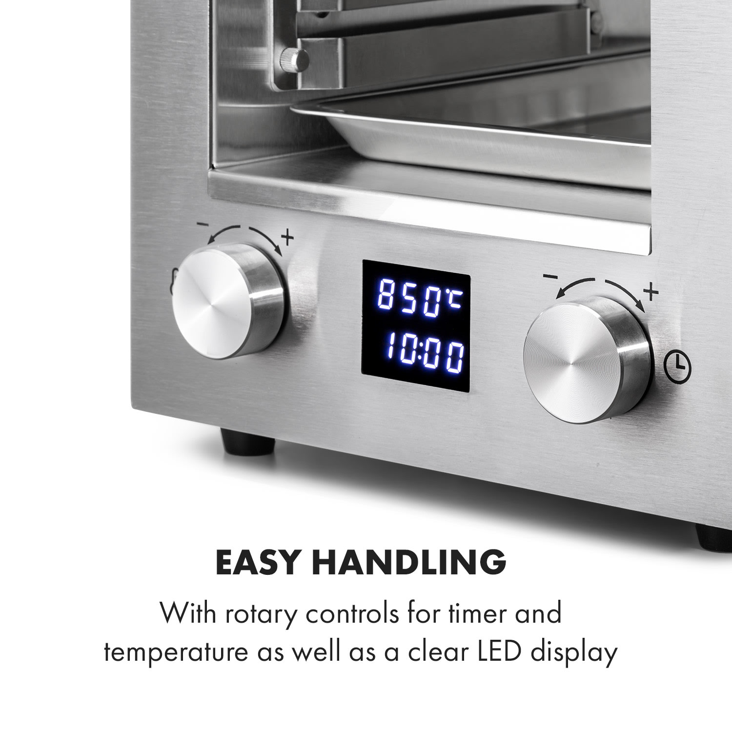 Klarstein Hannibal, vysokoteplotný gril, 2200 W, 850 °C, interiérový, strieborný – Obrázok 5