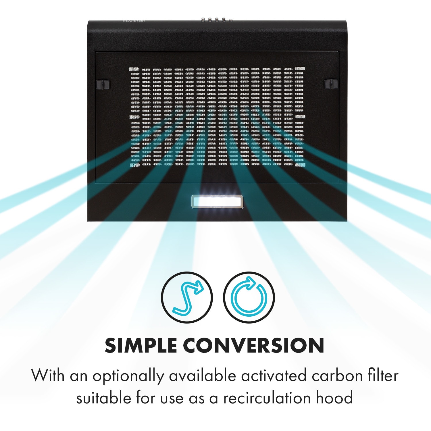 Klarstein Capannina, digestor, 60 cm, podskrinkový, 166 m³/h, LED, nehrdzavejúca oceľ, čierny – Obrázok 3