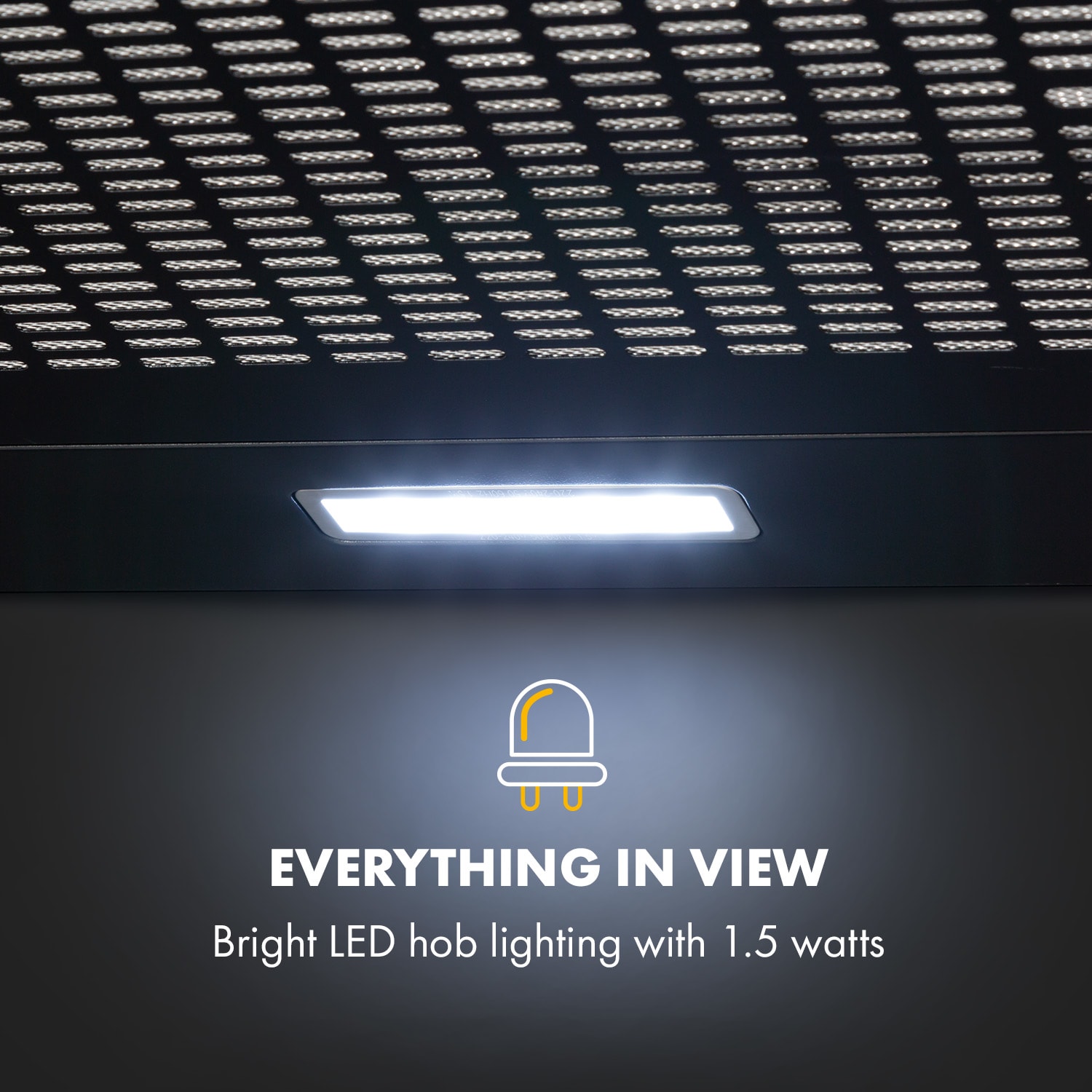 Klarstein Capannina, digestor, 60 cm, podskrinkový, 166 m³/h, LED, nehrdzavejúca oceľ, čierny – Obrázok 4