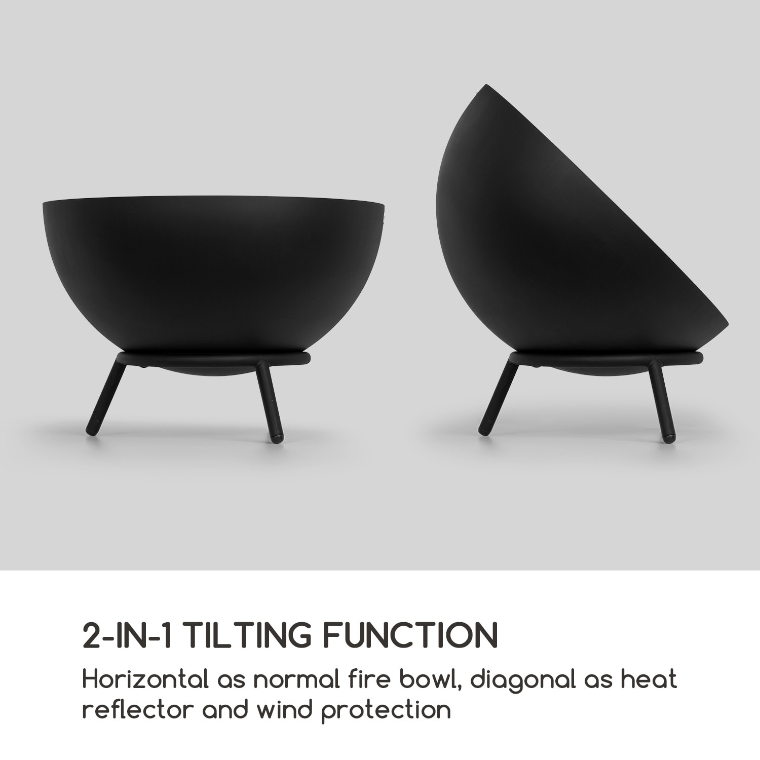 Blumfeldt Fireball, ohnisko, oceľ, sklopné, do záhrady alebo na terasu, Ø 60 cm – Obrázok 3