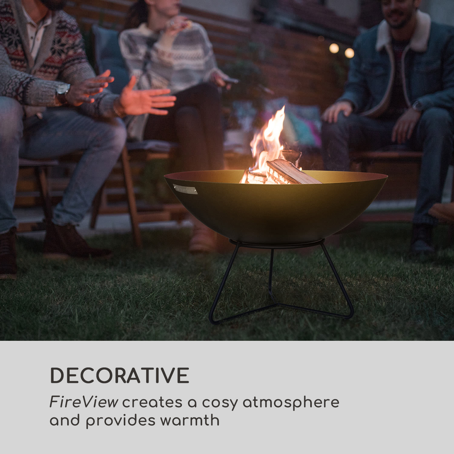 Blumfeldt Orbit, oceľové ohnisko 3 v 1, Ø 60 cm, 40 cm gril, stôl, čierne – Obrázok 2